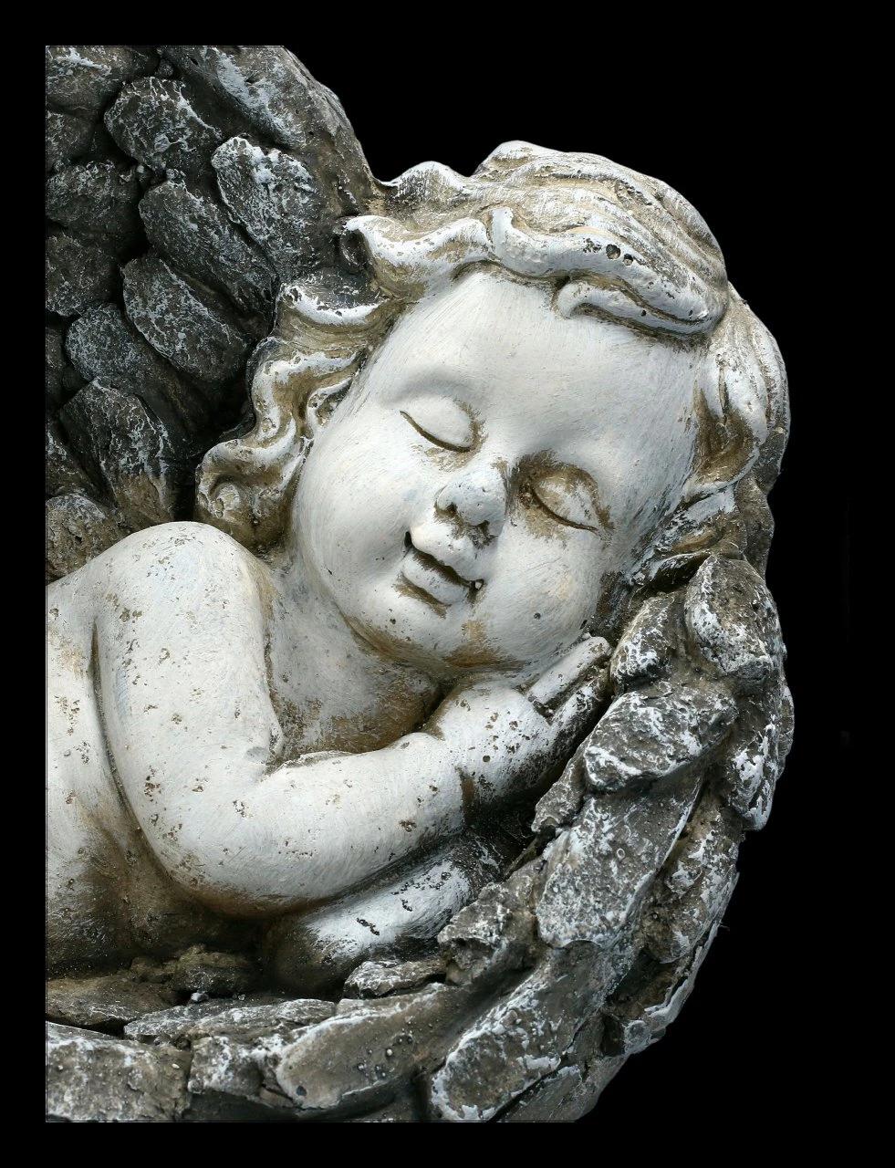 Gartenfigur - Schlafender Engel In Steinoptik 5 Gartenfigur - Schlafender Engel In Steinoptik – Bild 5