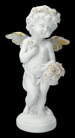 Engel Figur - Putte Mit Rosenkorb