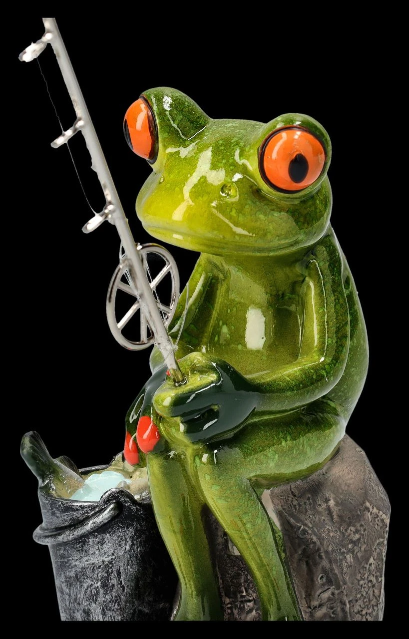 Lustige Frosch Figur Beim Angeln 7 Lustige Frosch Figur Beim Angeln – Bild 7