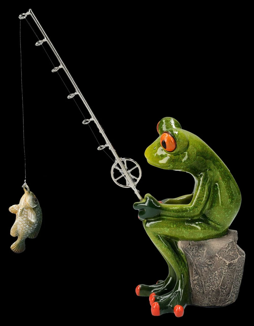 Lustige Frosch Figur Beim Angeln 3 Lustige Frosch Figur Beim Angeln – Bild 3
