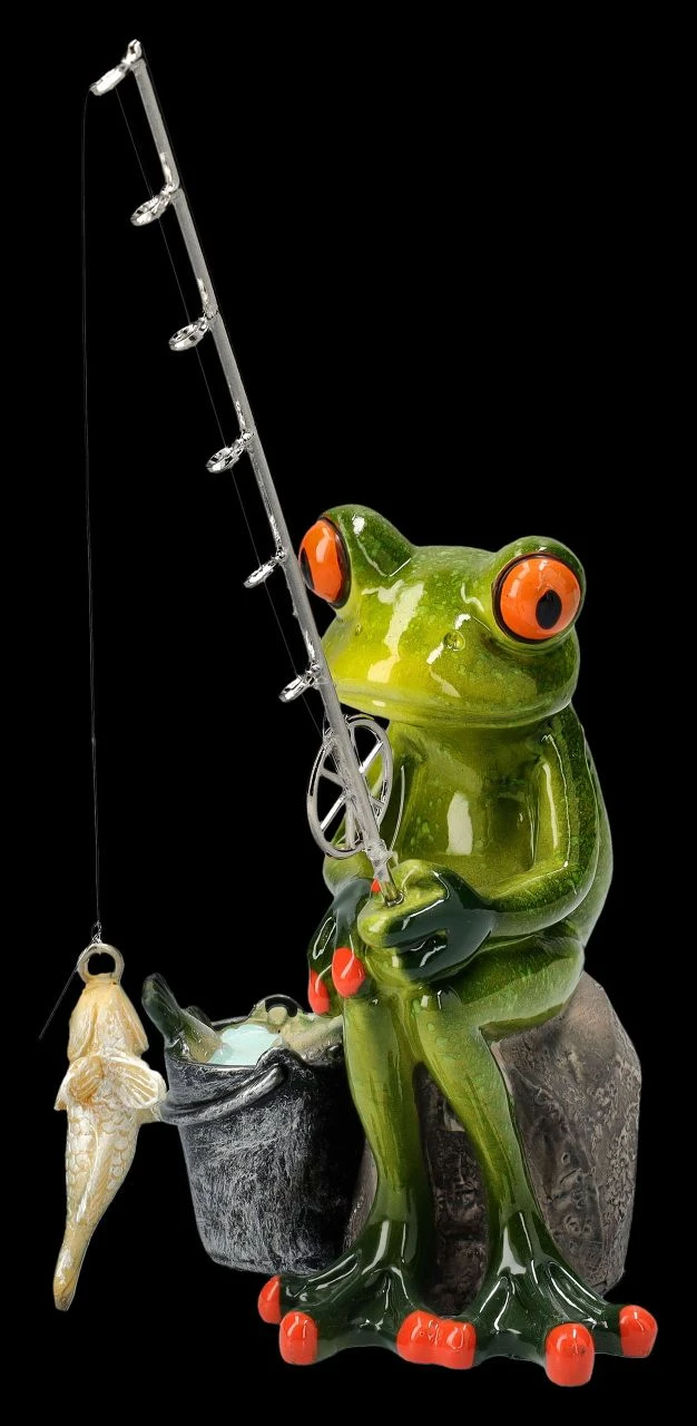 Lustige Frosch Figur Beim Angeln 2 Lustige Frosch Figur Beim Angeln – Bild 2