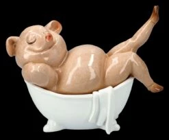 Lustige Schweine Figur In Badewanne