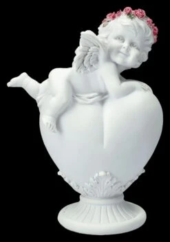 Engel Figur - Putte Mit Rosenkranz Auf Herz