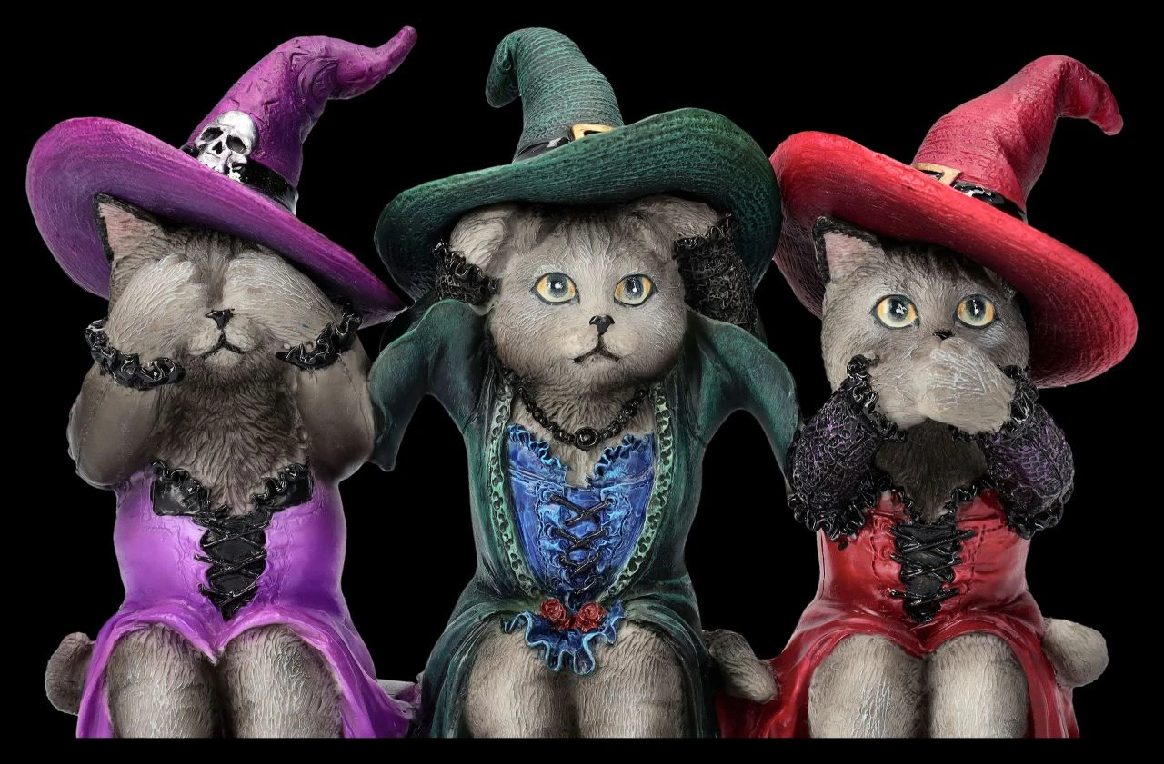 Katzenfigur - Drei Weise Hexenkätzchen 7 Katzenfigur - Drei Weise Hexenkätzchen – Bild 7