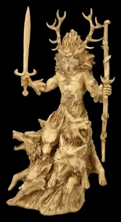 Cernunnos Figur Beige - Keltischer Gott Mit Wölfen -Figuren-shop 2D FS26918 Cernunnos Figur beige Keltischer Gott mit Wolfwn 6 1280x1280