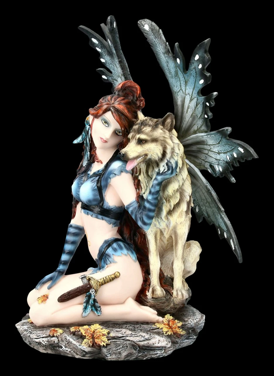 Elfen Figur - Celeste Mit Wolf 2 Elfen Figur - Celeste Mit Wolf – Bild 2