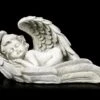 Engel Gartenfigur - Junge Schläft In Flügeln - Klein