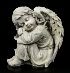 Engel Gartenfigur - Kind Schlafend Links