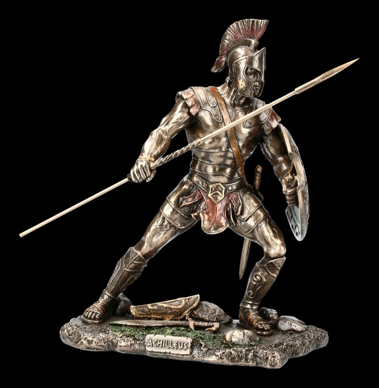 Achilles Figur - Mit Speer Und Schild Zum Angriff 1 Achilles Figur - Mit Speer Und Schild Zum Angriff